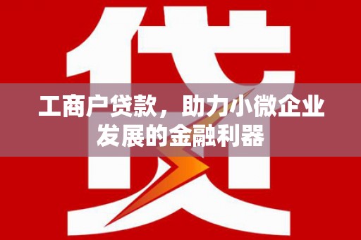 荔城工商户贷款,助力小微企业发展的金融利器 荔城工商户贷款,助力小微企业发展的金融利器
