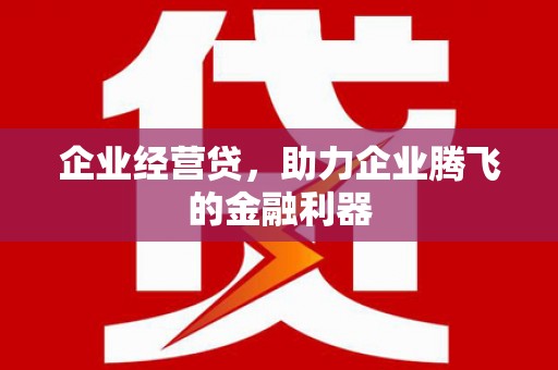 荔城企业经营贷，助力企业腾飞的金融利器