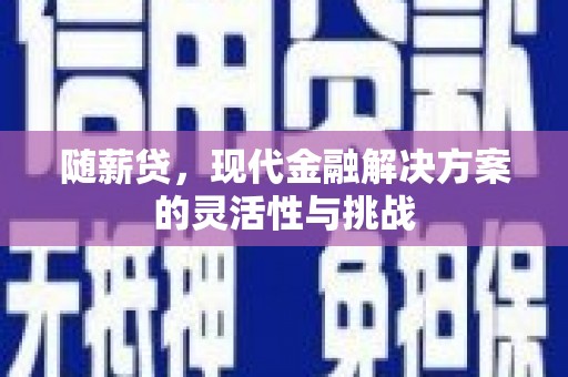 荔城随薪贷，现代金融解决方案的灵活性与挑战