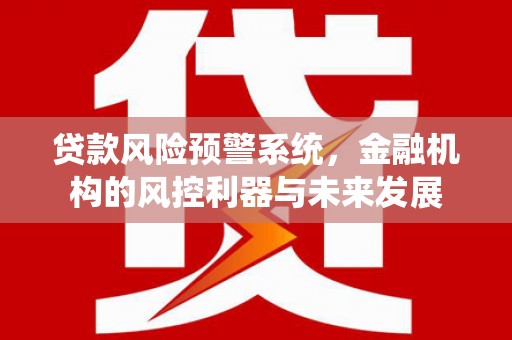 荔城贷款风险预警系统，金融机构的风控利器与未来发展