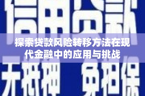 荔城探索贷款风险转移方法在现代金融中的应用与挑战