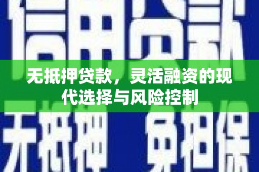 荔城无抵押贷款，灵活融资的现代选择与风险控制
