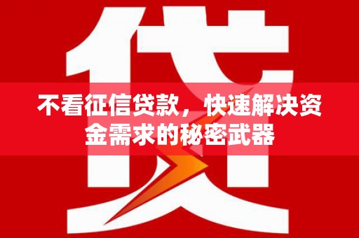 荔城不看征信贷款，快速解决资金需求的秘密武器