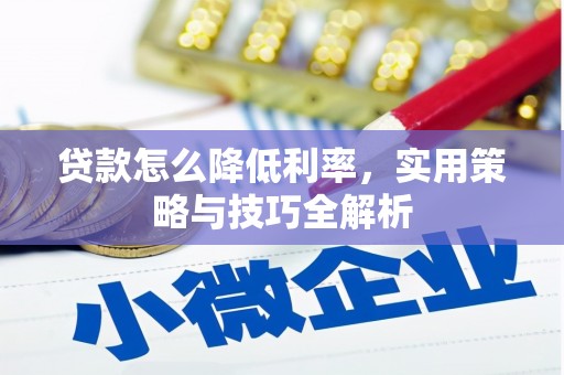 荔城贷款怎么降低利率，实用策略与技巧全解析