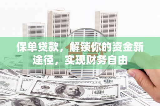 荔城保单贷款，解锁你的资金新途径，实现财务自由