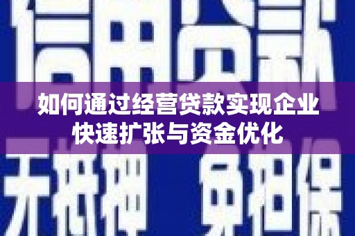 荔城如何通过经营贷款实现企业快速扩张与资金优化