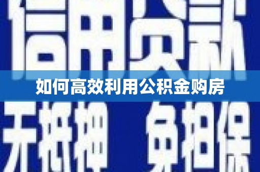 荔城如何高效利用公积金购房