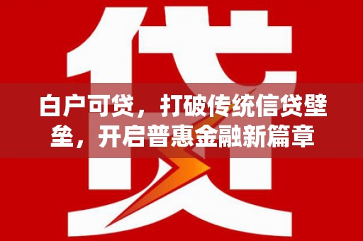 荔城白户可贷，打破传统信贷壁垒，开启普惠金融新篇章